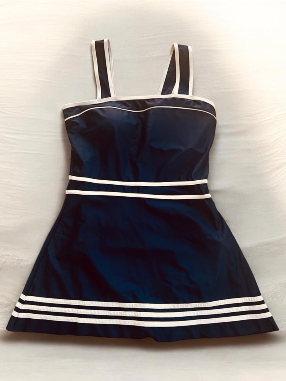 SHORE SHAPES Navy & White Rétro Nautical Swimsuit | One Piece | Size 12 | New